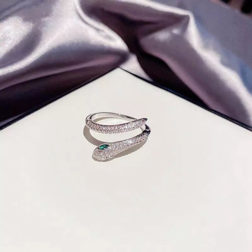 925 Sterling Silver Snake Adjustable Ring - Picture 3 of 7